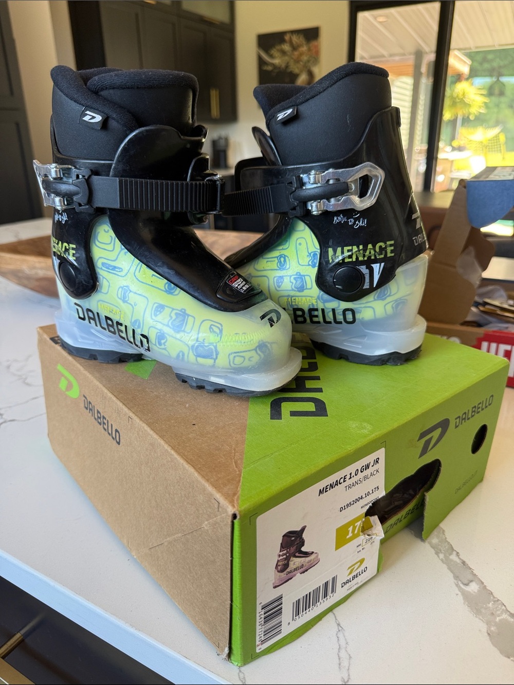 Dalbello Menace Jr Kids Snow Boots in Neon Yellow and Black
